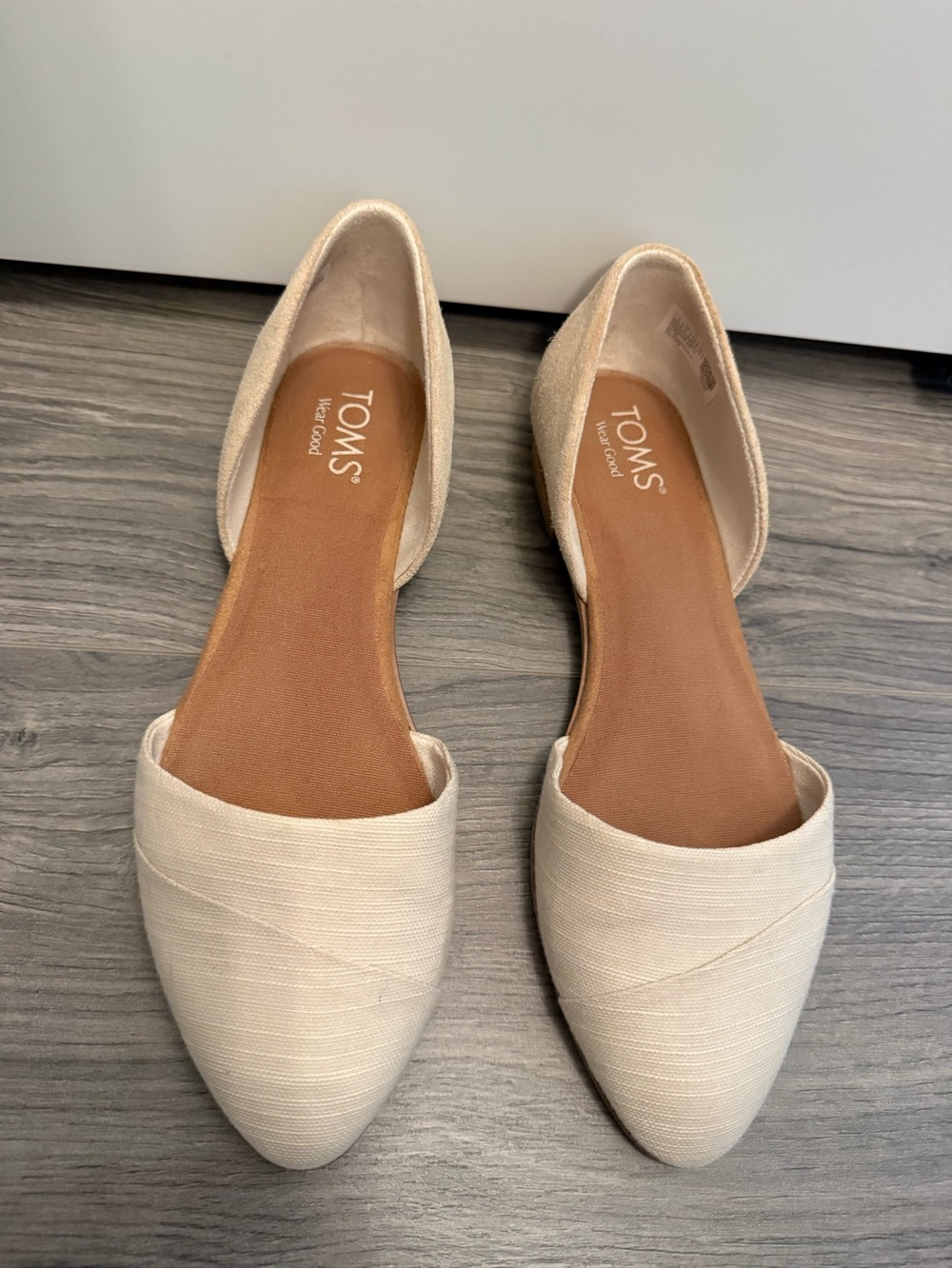 TOMS Women's D'Orsay Flats in Beige Cream